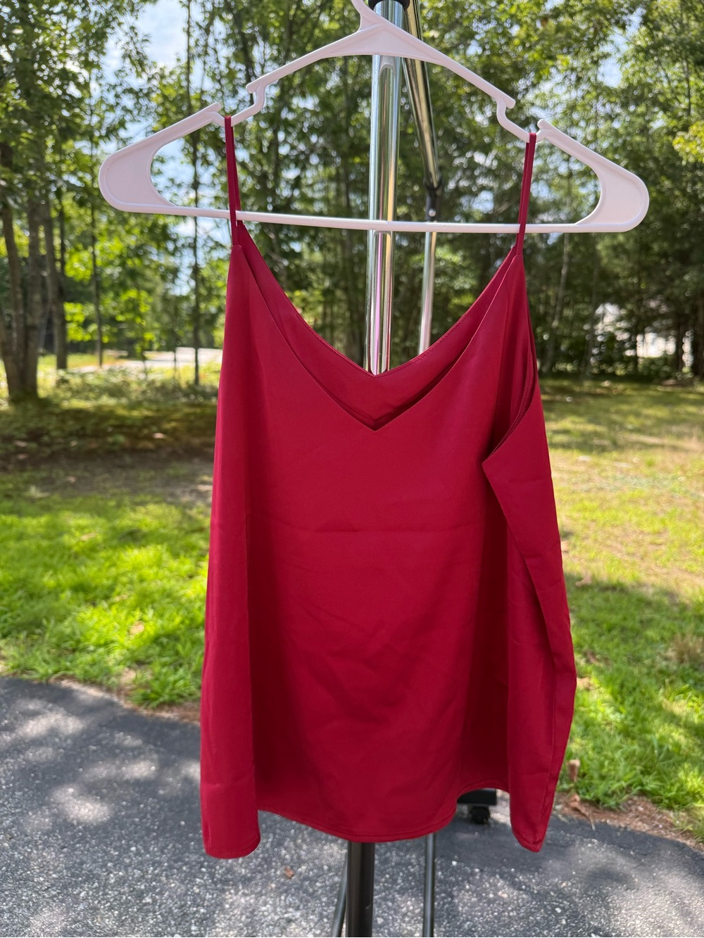 Red V-Neck Spaghetti Strap Camisole